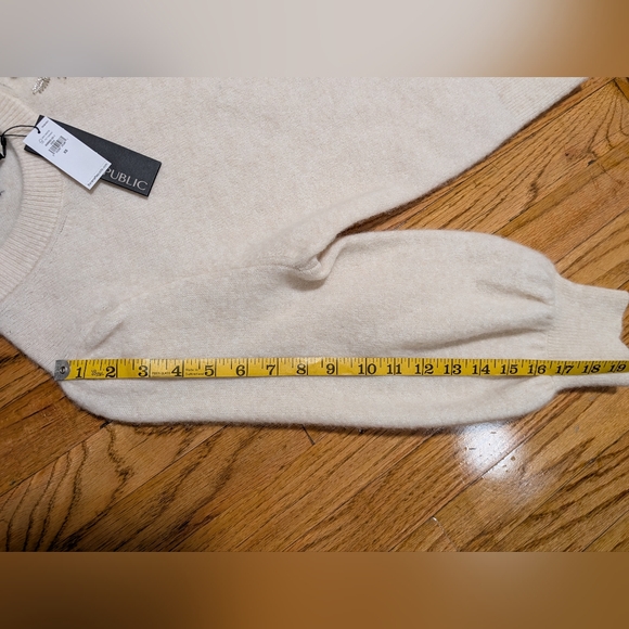 Banana Republic Cream Sweater with Silver Floral Embellishments - Picture 3 of 6